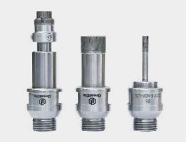 Diamond integrated drill and drill bit for different glass processing